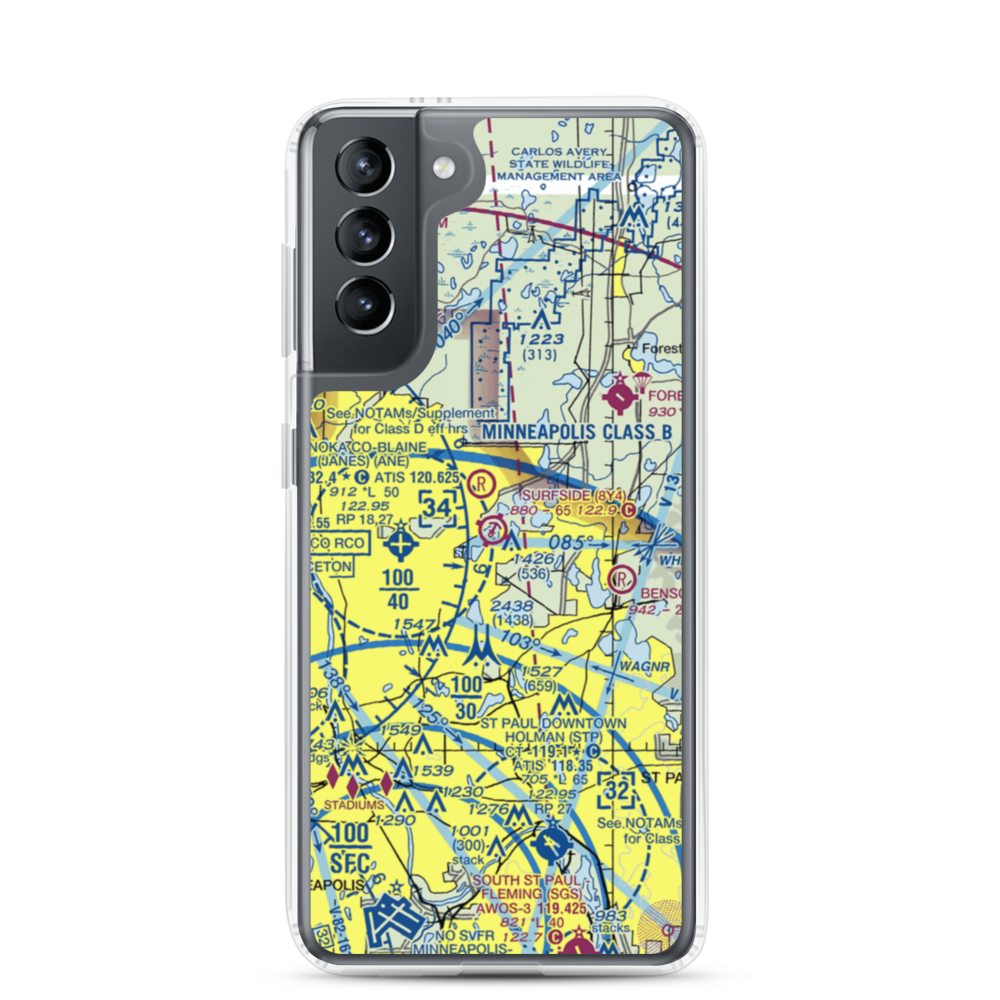 Surfside Airport (MN24) VFR Sectional Samsung Case Samsung Galaxy S21 model shown