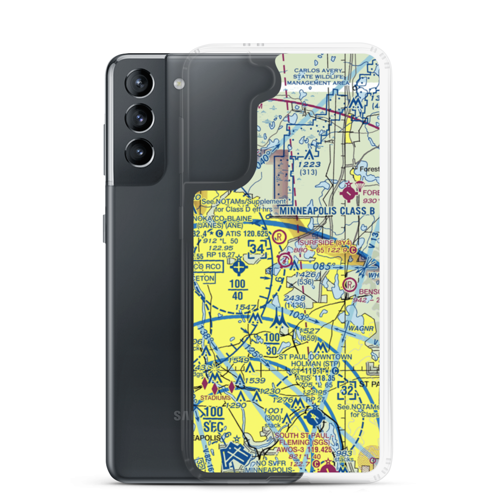Surfside Airport (MN24) VFR Sectional Samsung Case Samsung Galaxy S21 model shown