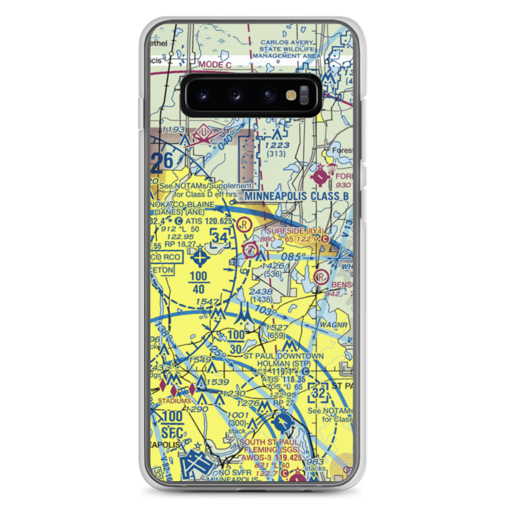Surfside Airport (MN24) VFR Sectional Samsung Case Samsung Galaxy S10+ model shown