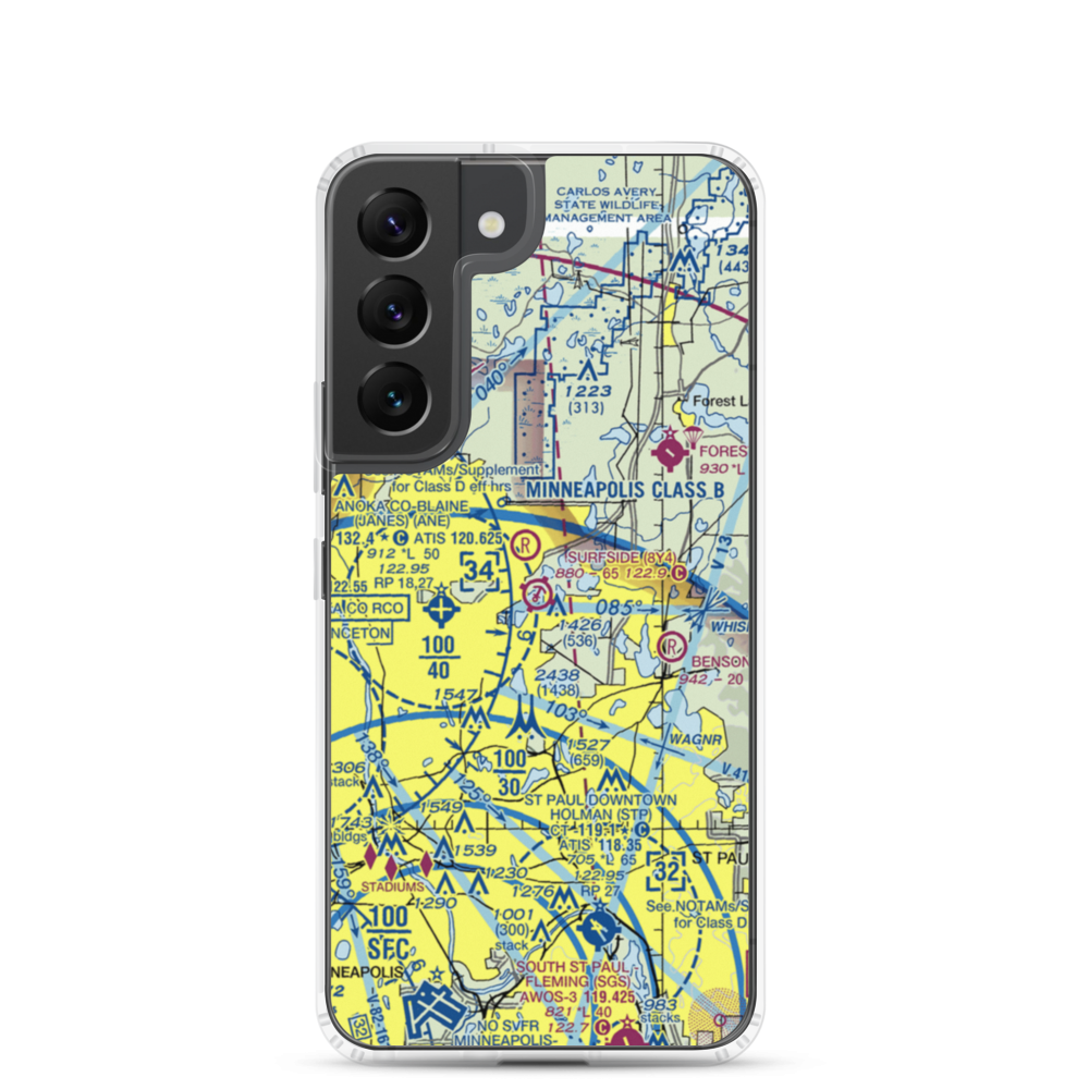 Surfside Airport (MN24) VFR Sectional Samsung Case Samsung Galaxy S22 model shown