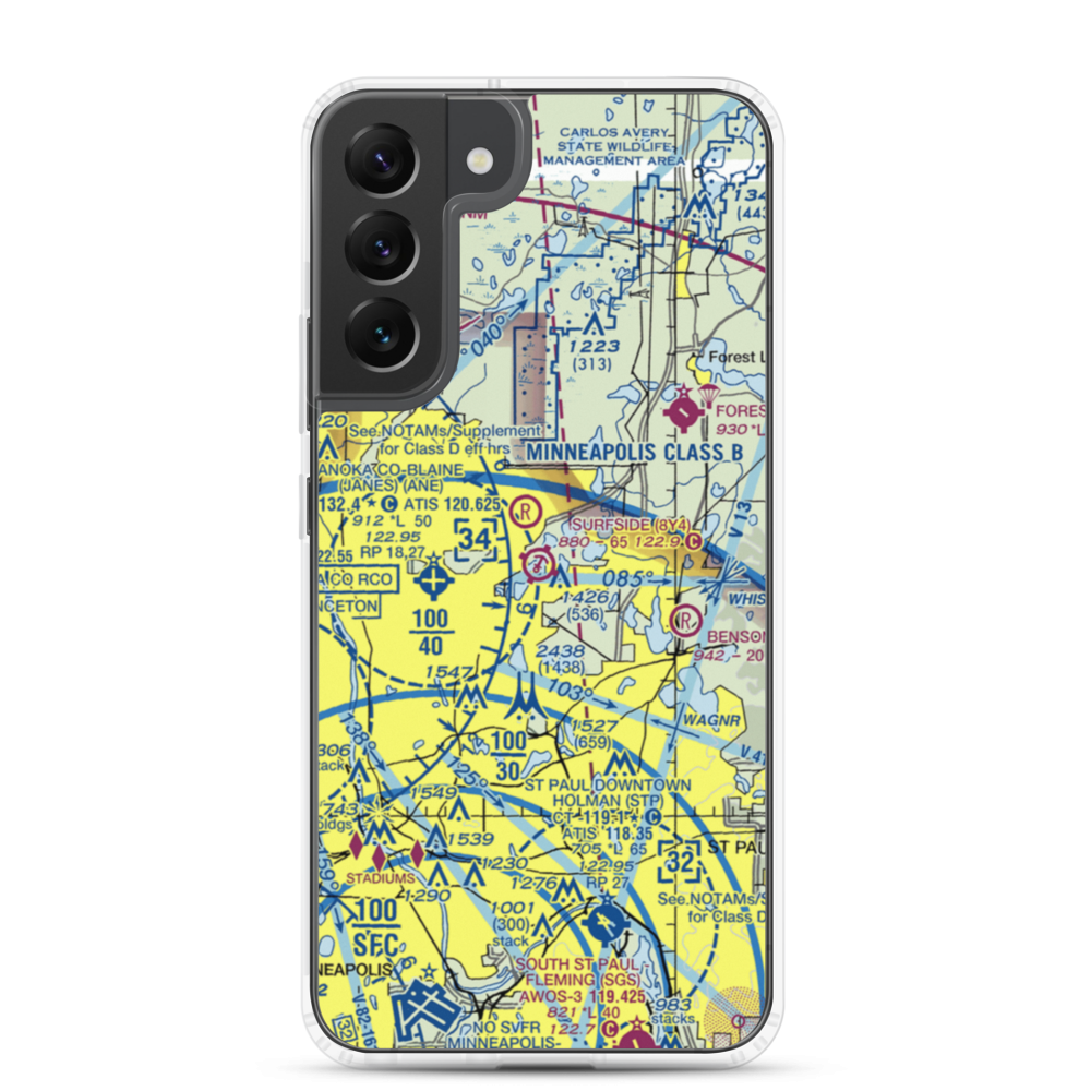 Surfside Airport (MN24) VFR Sectional Samsung Case Samsung Galaxy S22 Plus model shown