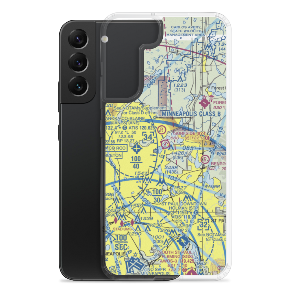 Surfside Airport (MN24) VFR Sectional Samsung Case Samsung Galaxy S22 Plus model shown