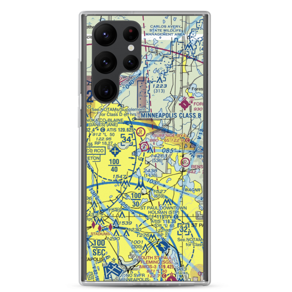 Surfside Airport (MN24) VFR Sectional Samsung Case Samsung Galaxy S22 Ultra model shown