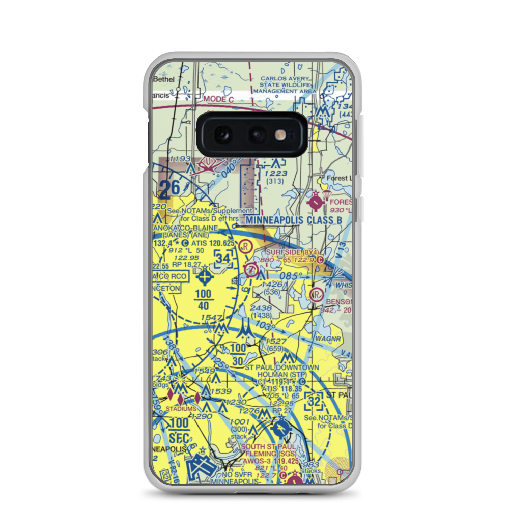 Surfside Airport (MN24) VFR Sectional Samsung Case Samsung Galaxy S10e model shown