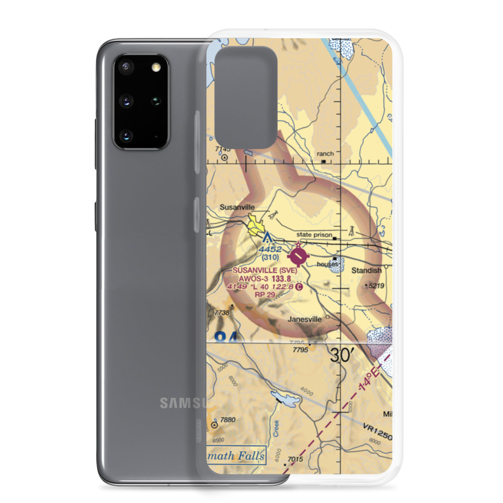 Susanville Municipal Airport (SVE) VFR Sectional Samsung Case Samsung Galaxy S20 Plus model shown