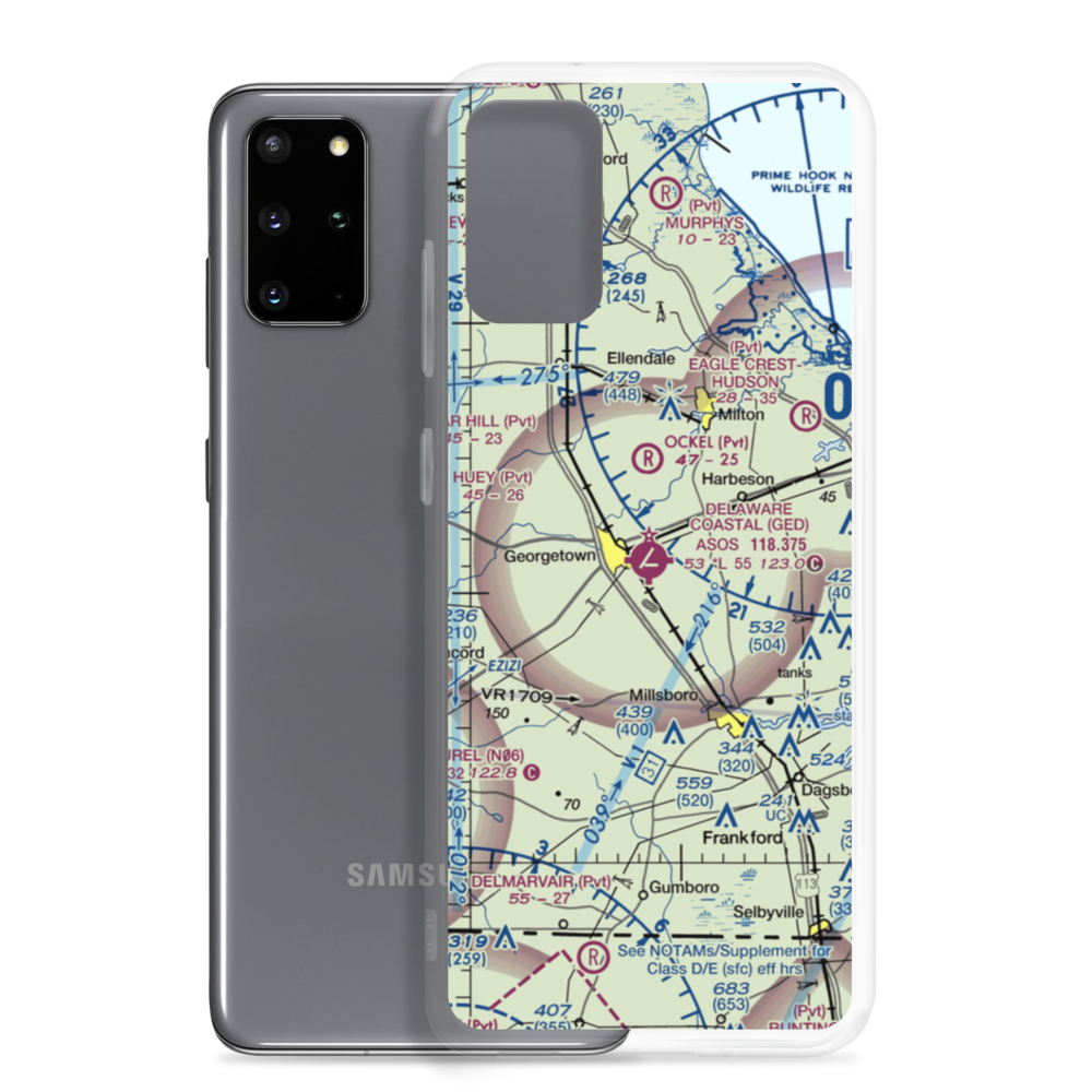 Sussex County Airport (GED) VFR Sectional Samsung Case Samsung Galaxy S20 Plus model shown