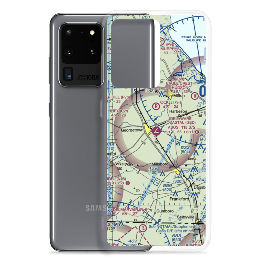 Sussex County Airport (GED) VFR Sectional Samsung Case Samsung Galaxy S20 Ultra model shown