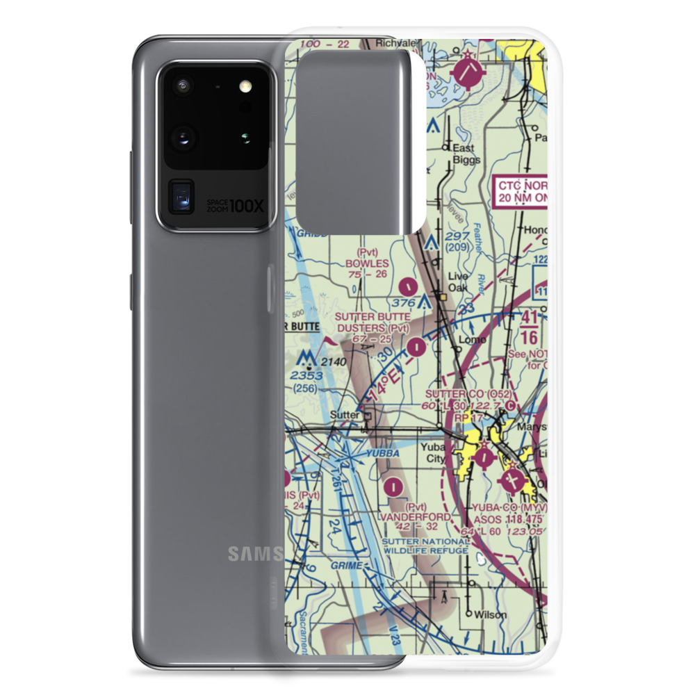 Sutter Butte Dusters Airport (0CN2) VFR Sectional Samsung Case Samsung Galaxy S20 Ultra model shown