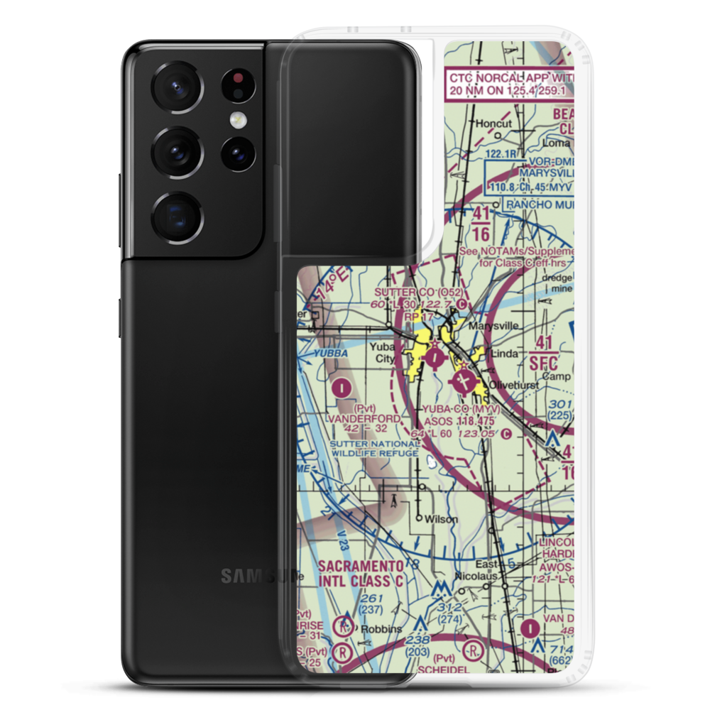 Sutter County Airport (O52) VFR Sectional Samsung Case Samsung Galaxy S21 Ultra model shown