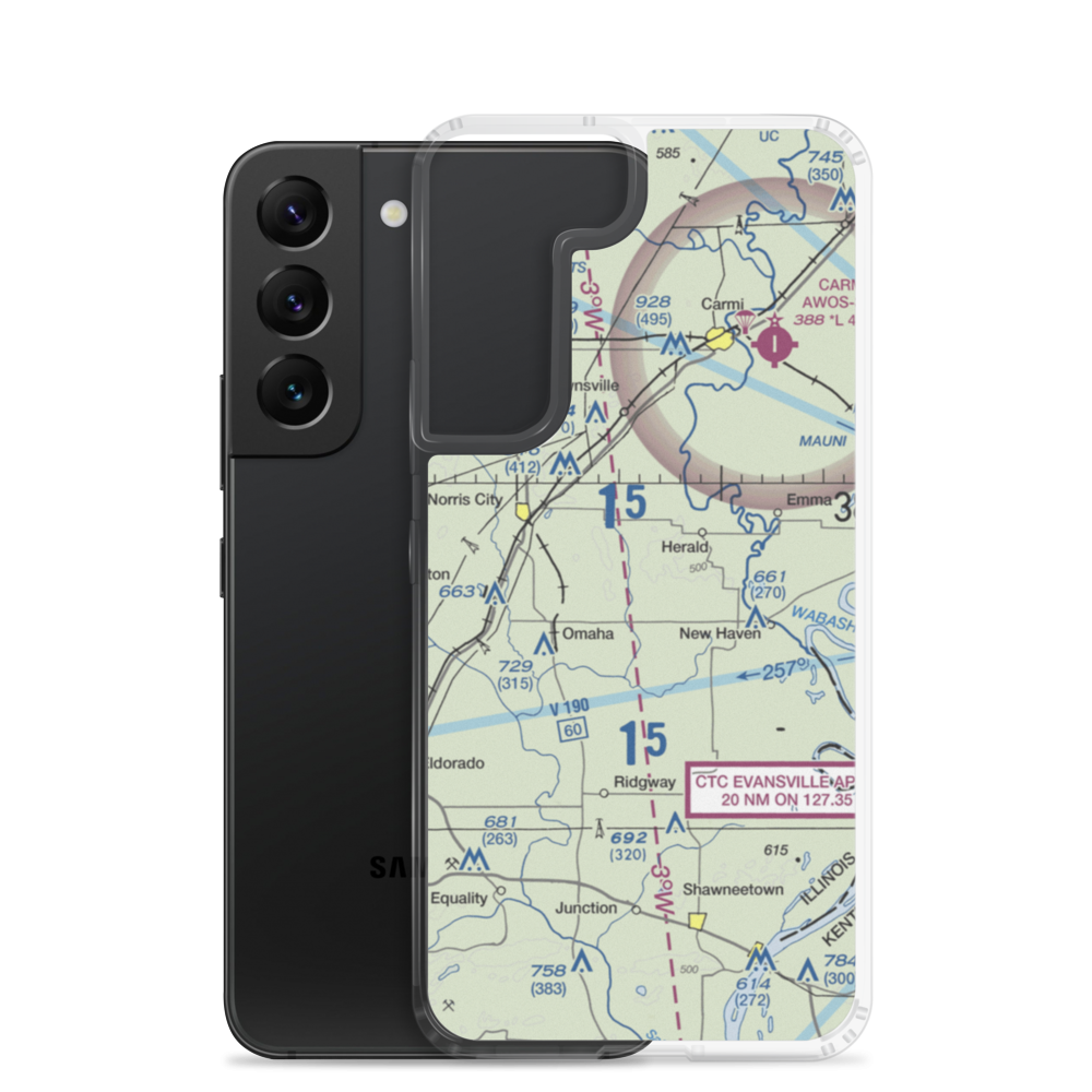 Sutton Airport (2IL5) VFR Sectional Samsung Case Samsung Galaxy S22 model shown
