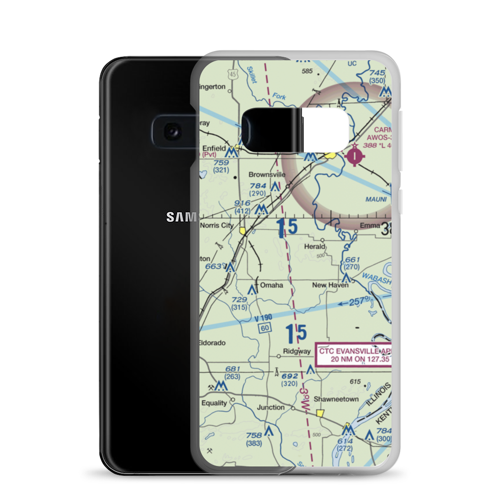 Sutton Airport (2IL5) VFR Sectional Samsung Case Samsung Galaxy S10e model shown