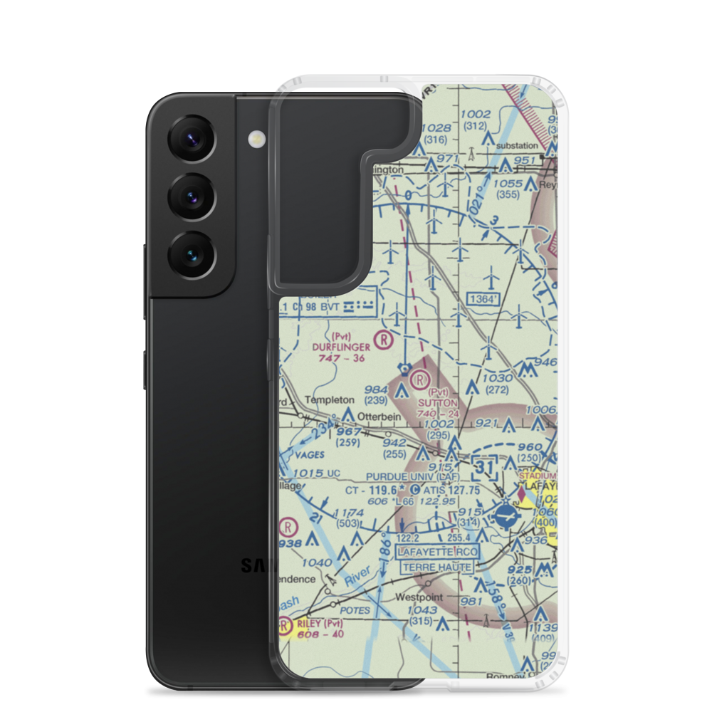 Sutton Airport (IN00) VFR Sectional Samsung Case Samsung Galaxy S22 model shown