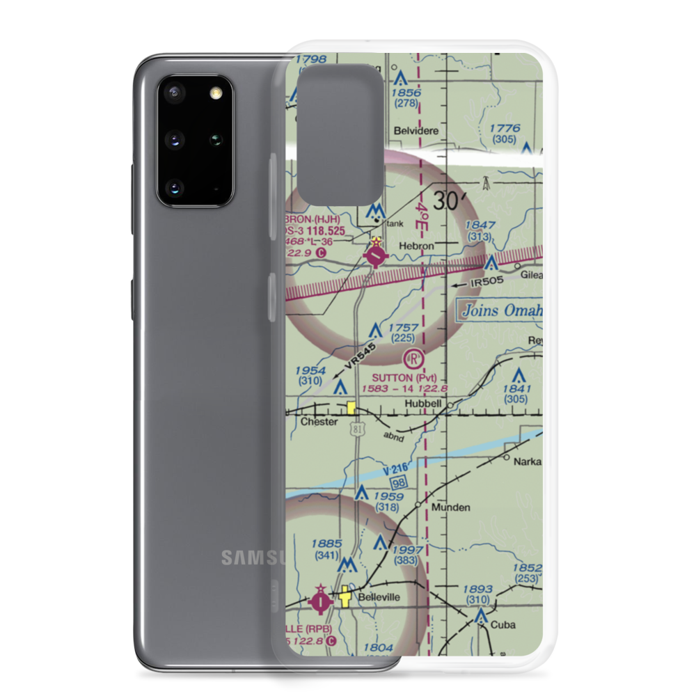Sutton Airport (NE35) VFR Sectional Samsung Case Samsung Galaxy S20 Plus model shown