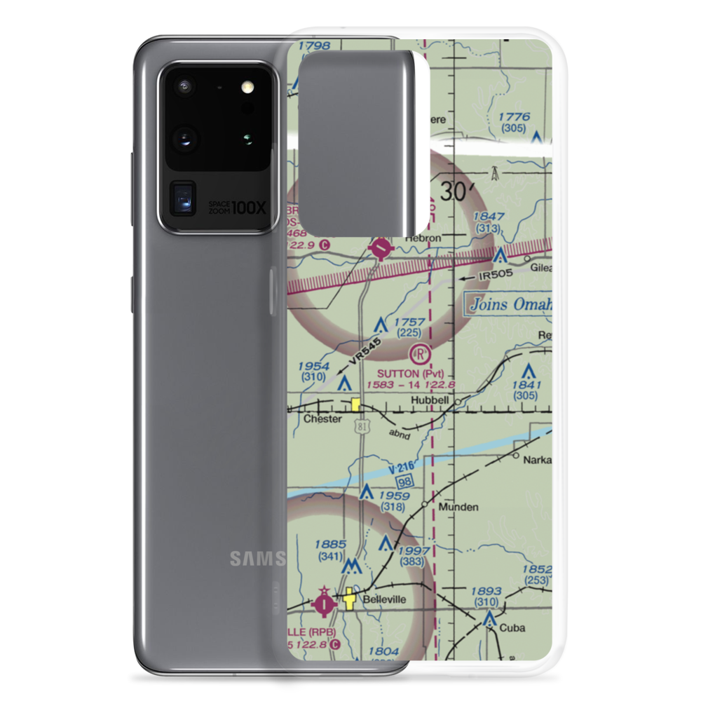 Sutton Airport (NE35) VFR Sectional Samsung Case Samsung Galaxy S20 Ultra model shown