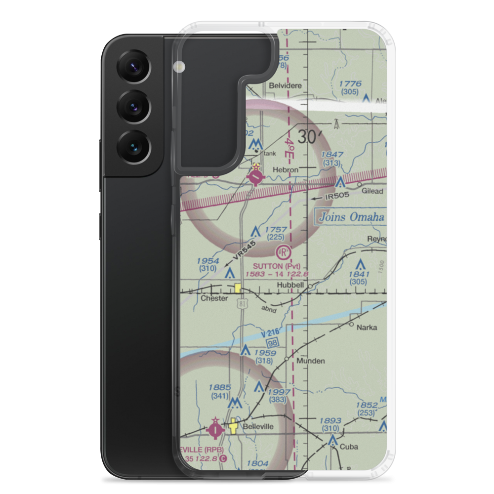 Sutton Airport (NE35) VFR Sectional Samsung Case Samsung Galaxy S22 Plus model shown