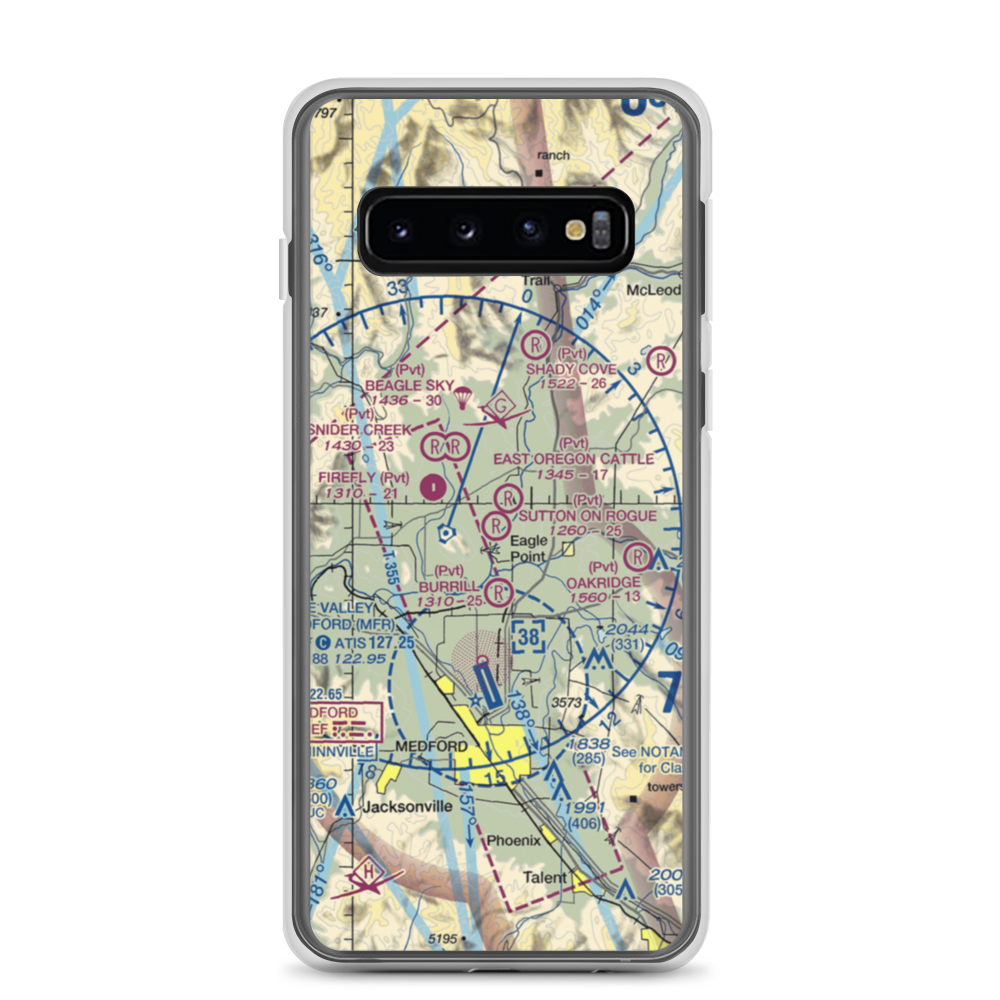 Sutton on Rogue Airport (0OR8) VFR Sectional Samsung Case Samsung Galaxy S10 model shown