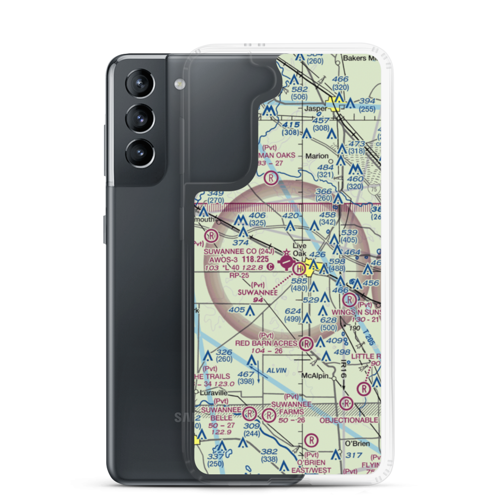 Suwannee County Airport (24J) VFR Sectional Samsung Case Samsung Galaxy S21 model shown