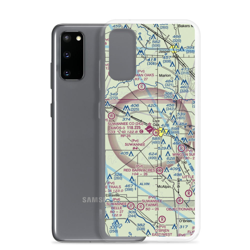 Suwannee County Airport (24J) VFR Sectional Samsung Case Samsung Galaxy S20 model shown