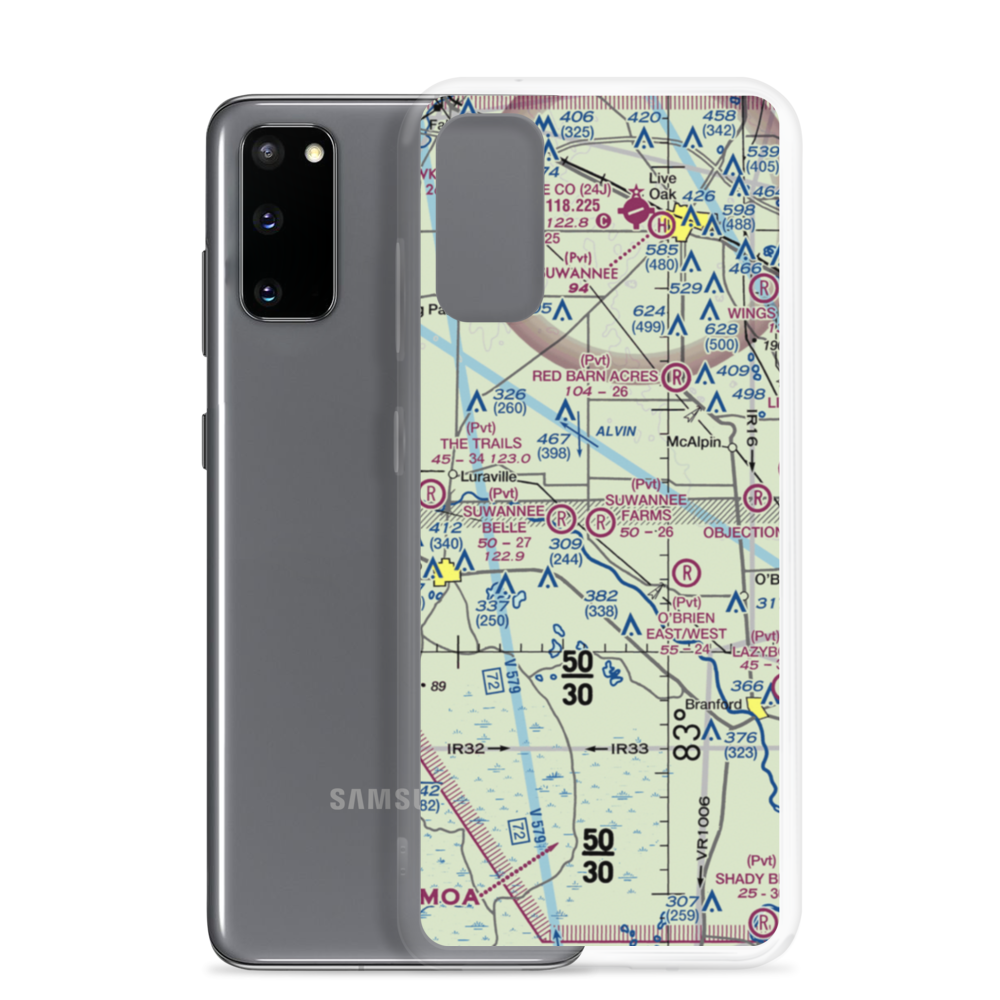 Suwannee Farms Airport (FL18) VFR Sectional Samsung Case Samsung Galaxy S20 model shown