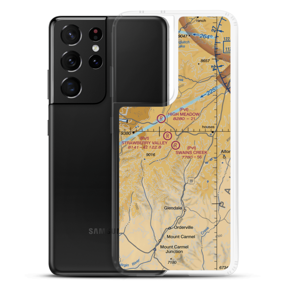 Swains Creek Airport (UT00) VFR Sectional Samsung Case Samsung Galaxy S21 Ultra model shown