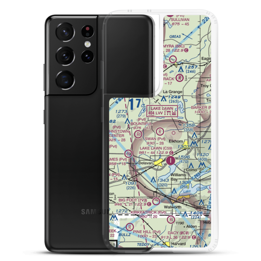Swan Airport (WI70) VFR Sectional Samsung Case Samsung Galaxy S21 Ultra model shown