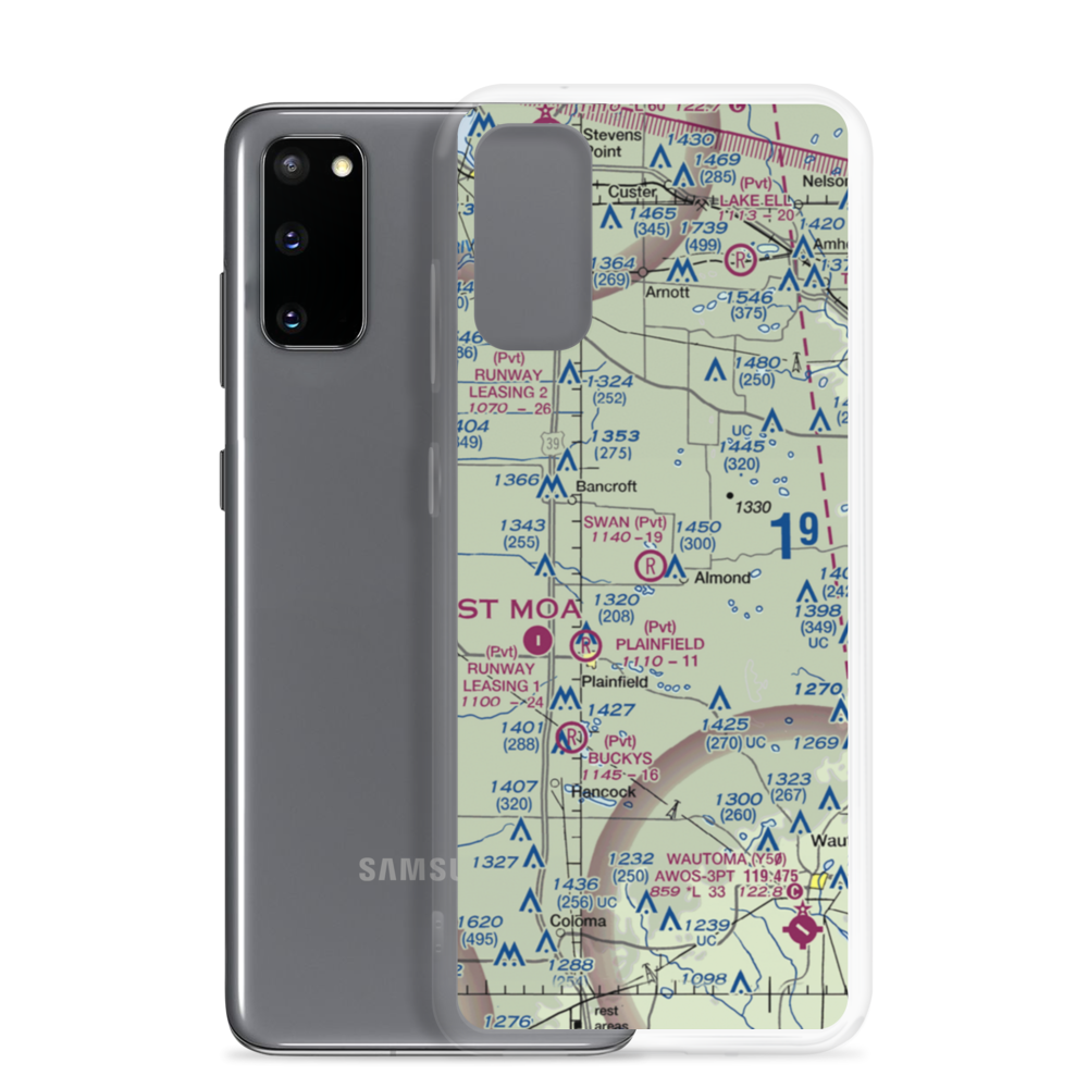 Swan Field (WS36) VFR Sectional Samsung Case Samsung Galaxy S20 model shown