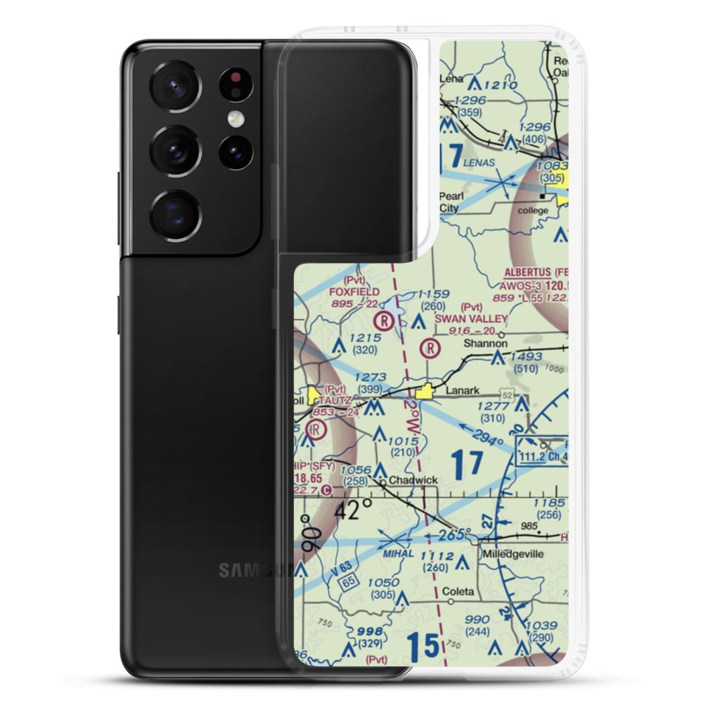 Swan Valley Farm Airport (1IS4) VFR Sectional Samsung Case Samsung Galaxy S21 Ultra model shown