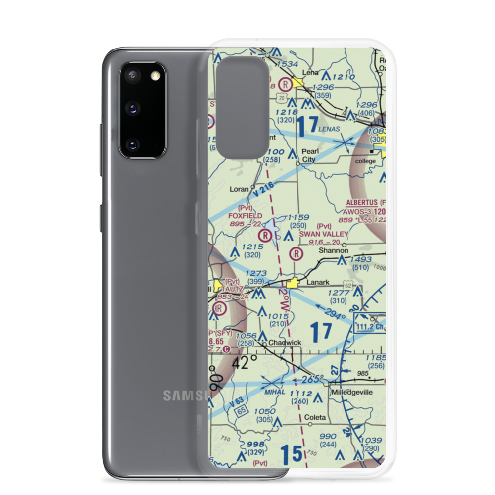 Swan Valley Farm Airport (1IS4) VFR Sectional Samsung Case Samsung Galaxy S20 model shown