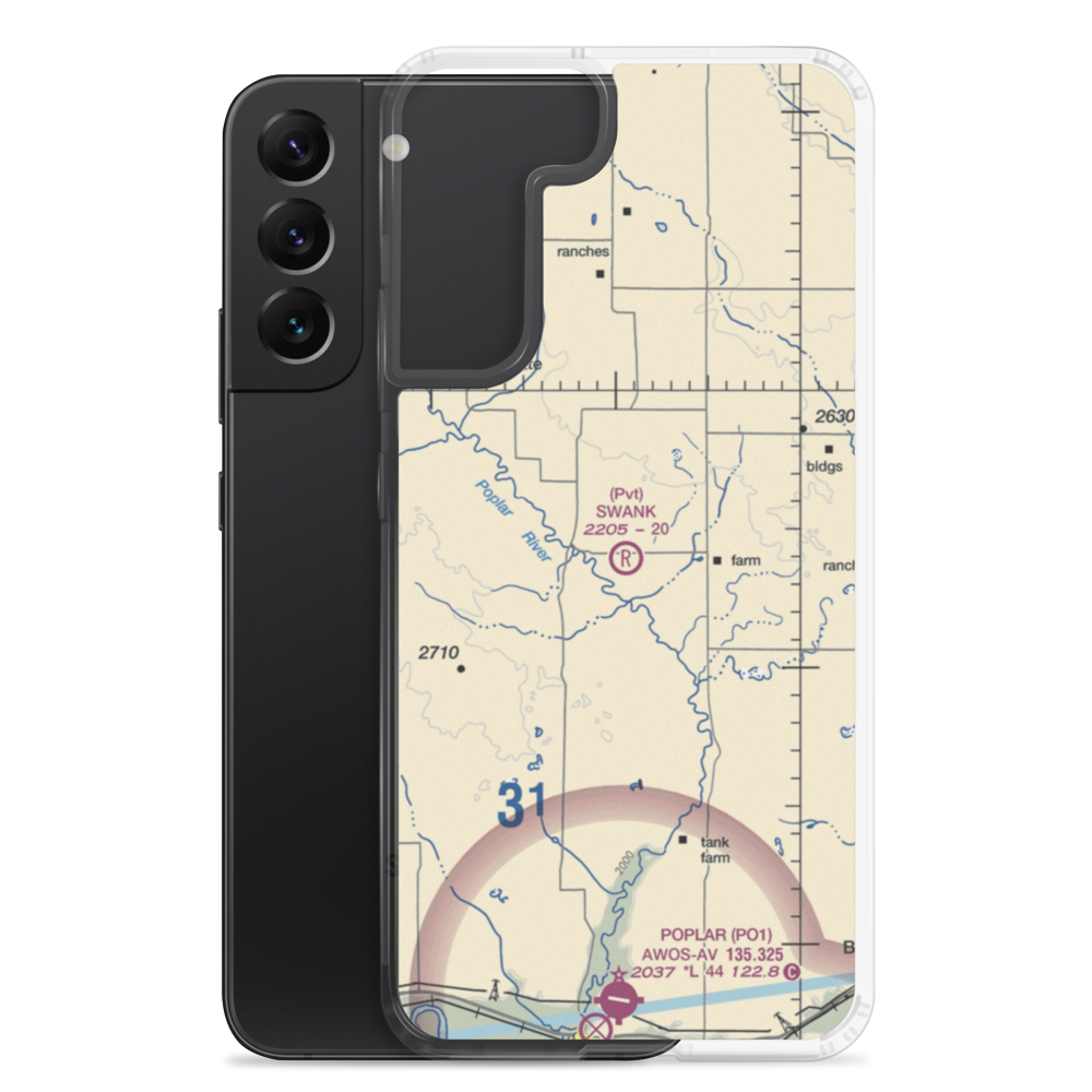 Swank Airport (MT38) VFR Sectional Samsung Case Samsung Galaxy S22 Plus model shown