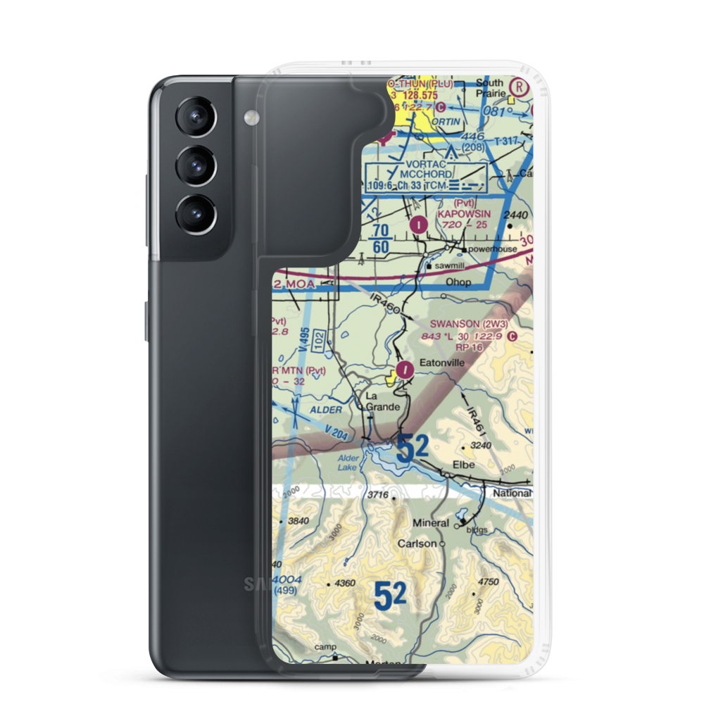 Swanson Airport (2W3) VFR Sectional Samsung Case Samsung Galaxy S21 model shown