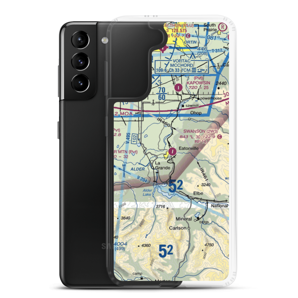 Swanson Airport (2W3) VFR Sectional Samsung Case Samsung Galaxy S21 Plus model shown