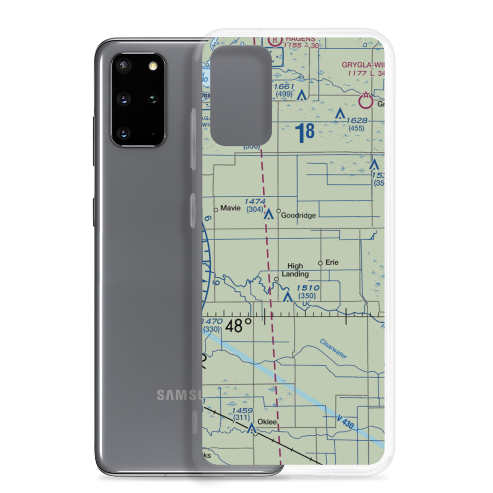 Swanson Private Airport (MY17) VFR Sectional Samsung Case Samsung Galaxy S20 Plus model shown