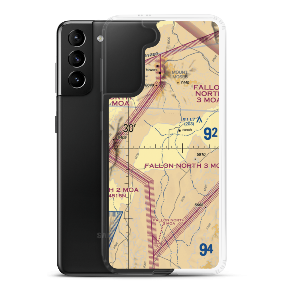 Swanson Ranch 3 Airport (NV64) VFR Sectional Samsung Case Samsung Galaxy S21 Plus model shown