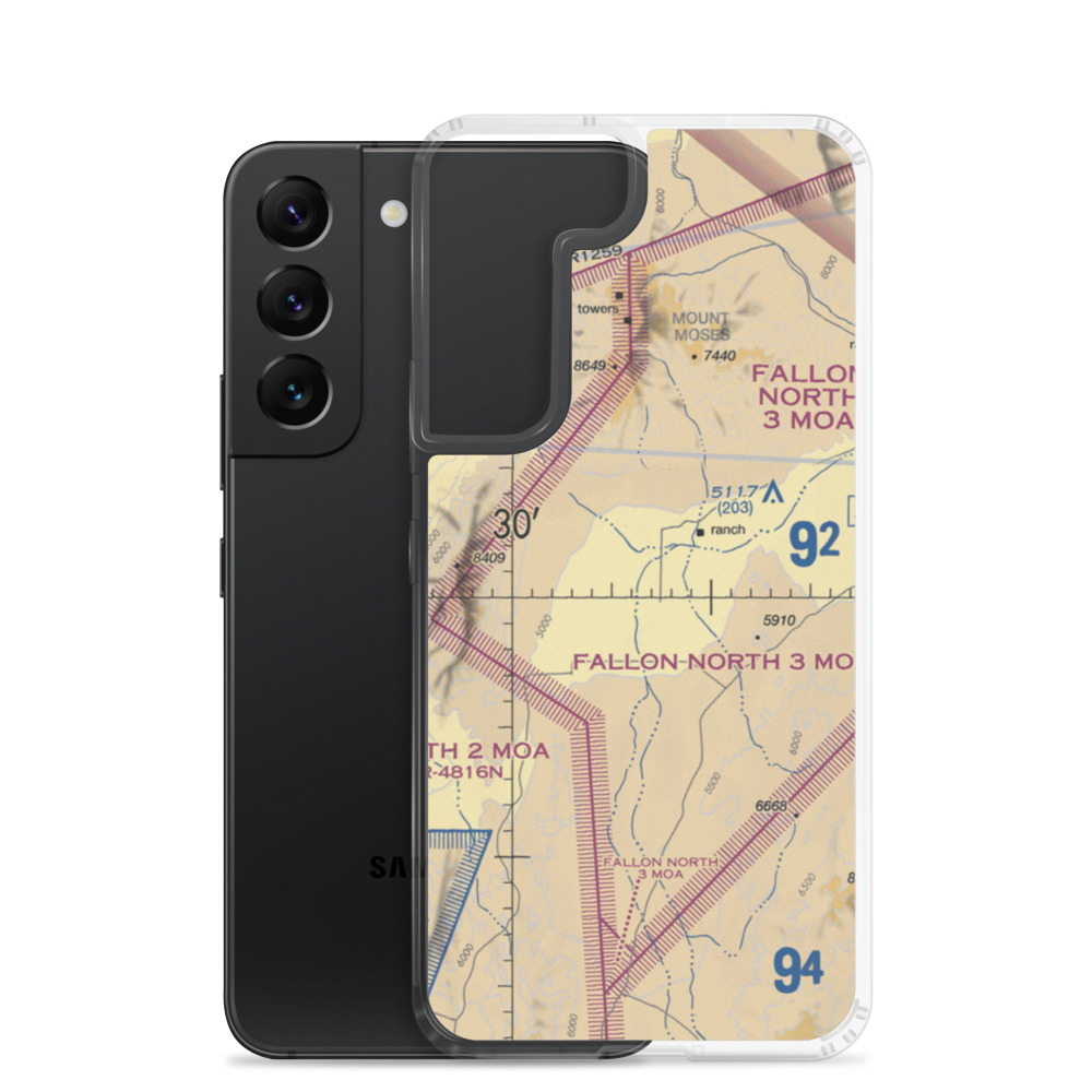 Swanson Ranch 3 Airport (NV64) VFR Sectional Samsung Case Samsung Galaxy S22 model shown