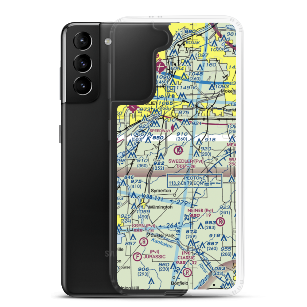 Sweedler Airport (3IL2) VFR Sectional Samsung Case Samsung Galaxy S21 Plus model shown