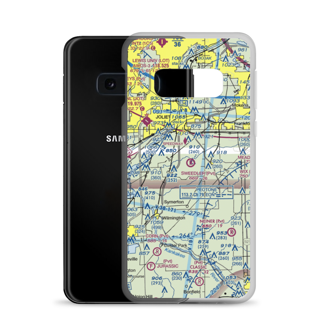 Sweedler Airport (3IL2) VFR Sectional Samsung Case Samsung Galaxy S10e model shown
