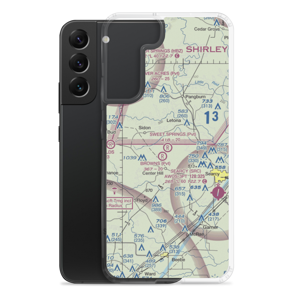 Sweet Springs Airport (35AR) VFR Sectional Samsung Case Samsung Galaxy S22 Plus model shown