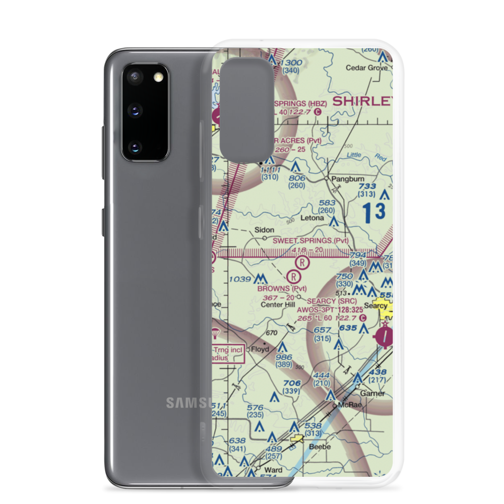 Sweet Springs Airport (35AR) VFR Sectional Samsung Case Samsung Galaxy S20 model shown