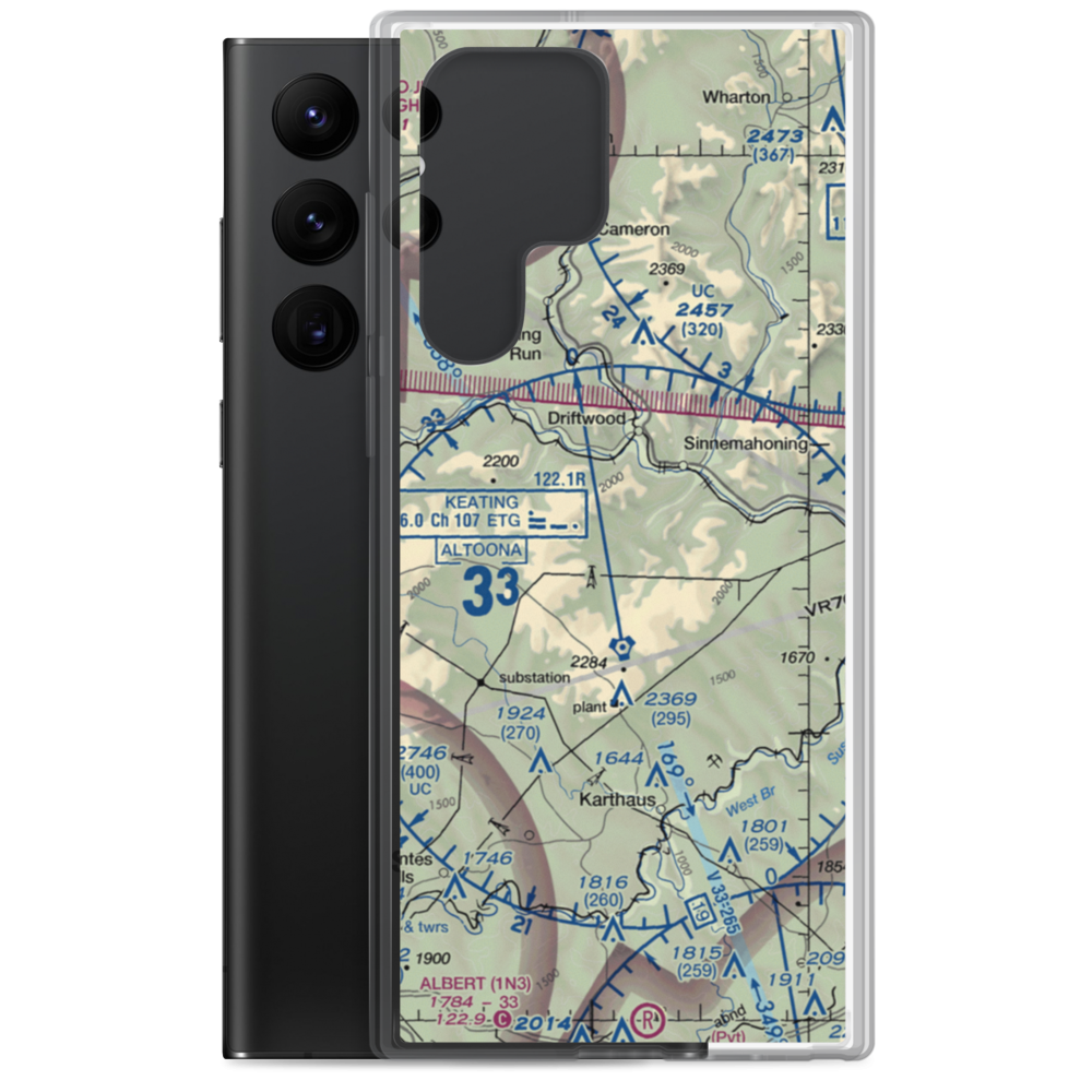 Sweet Valley Airport (PN12) VFR Sectional Samsung Case Samsung Galaxy S22 Ultra model shown