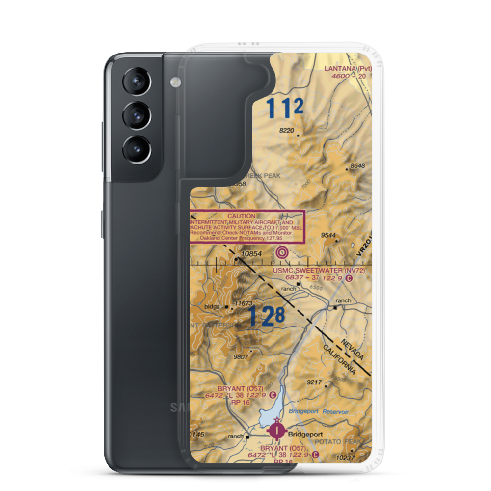 Sweetwater (USMC) Airport (NV72) VFR Sectional Samsung Case Samsung Galaxy S21 model shown