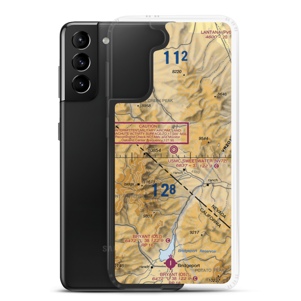 Sweetwater (USMC) Airport (NV72) VFR Sectional Samsung Case Samsung Galaxy S21 Plus model shown