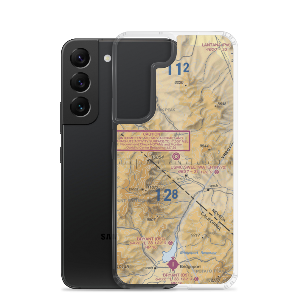 Sweetwater (USMC) Airport (NV72) VFR Sectional Samsung Case Samsung Galaxy S22 model shown