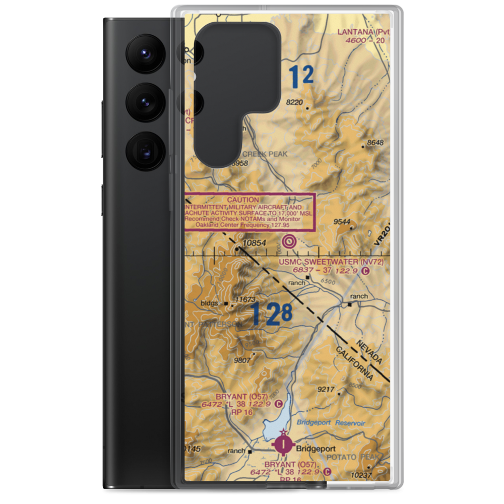Sweetwater (USMC) Airport (NV72) VFR Sectional Samsung Case Samsung Galaxy S22 Ultra model shown