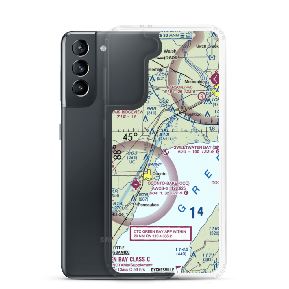Sweetwater Bay Seaplane Base (30W) VFR Sectional Samsung Case Samsung Galaxy S21 model shown