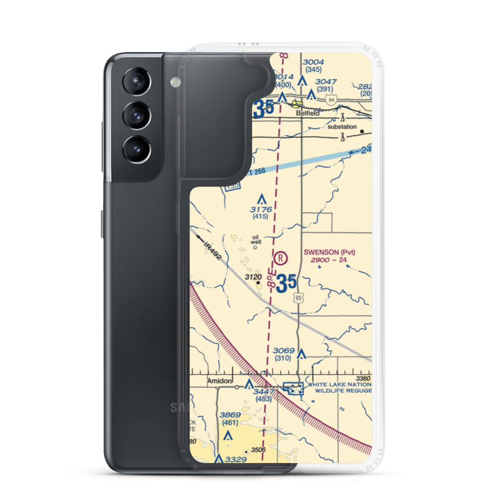 Swenson Airport (ND29) VFR Sectional Samsung Case Samsung Galaxy S21 model shown