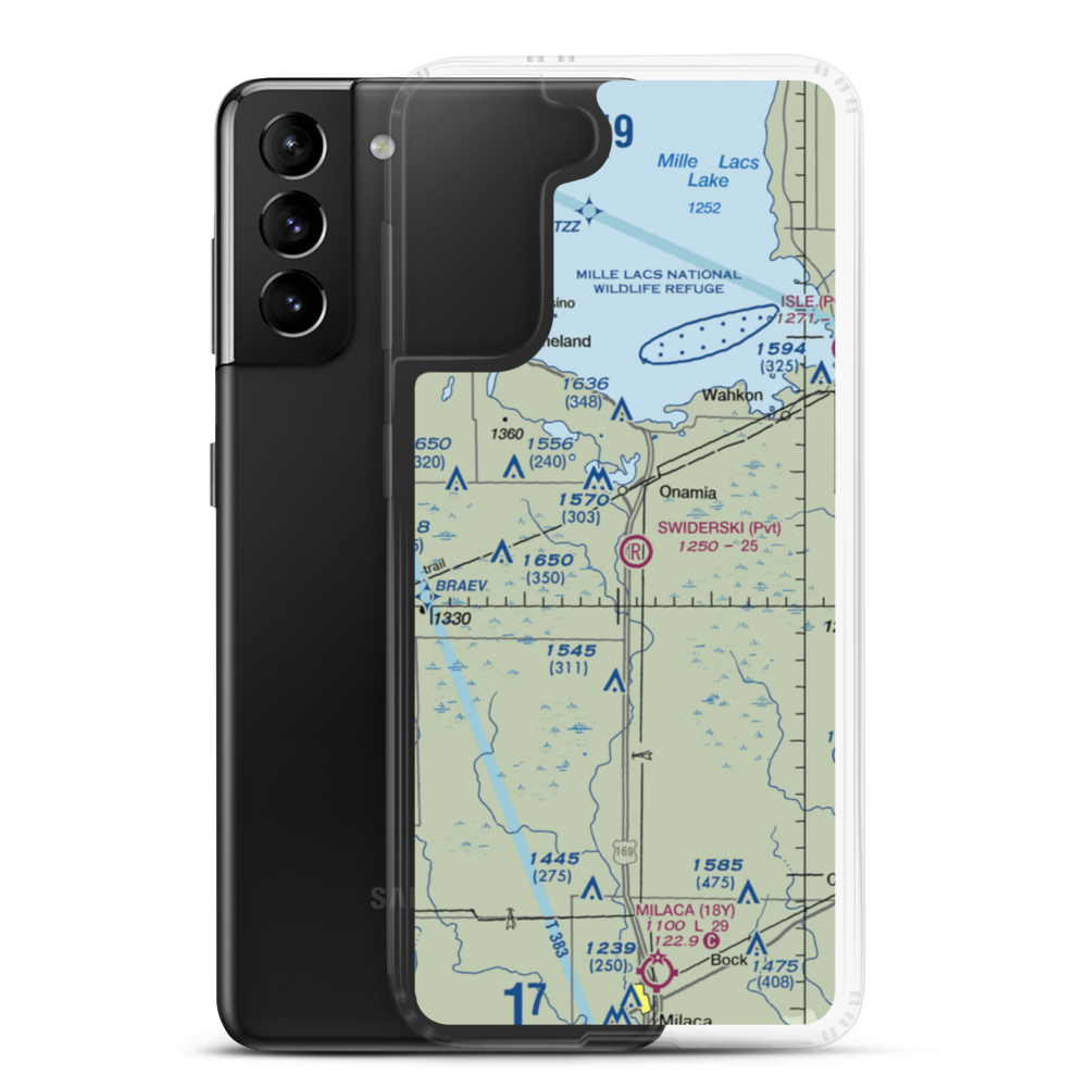 Swiderski Field (MN85) VFR Sectional Samsung Case Samsung Galaxy S21 Plus model shown