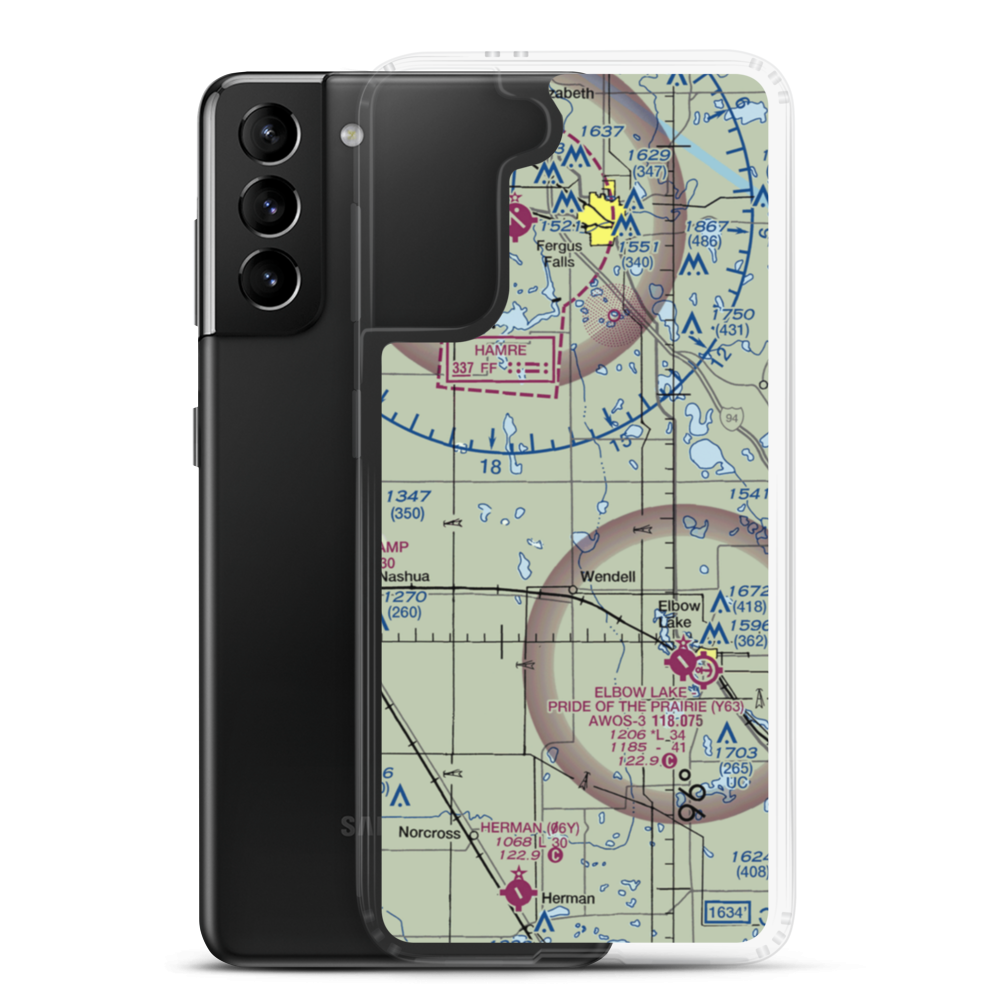 Swift Private Airport (33MN) VFR Sectional Samsung Case Samsung Galaxy S21 Plus model shown
