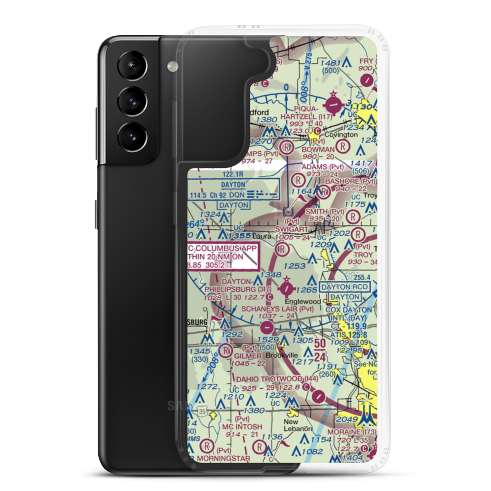 Swigart Airport (OH78) VFR Sectional Samsung Case Samsung Galaxy S21 Plus model shown