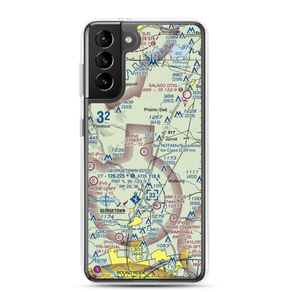 Sybert Farm Airport (40TE) VFR Sectional Samsung Case Samsung Galaxy S21 Plus model shown