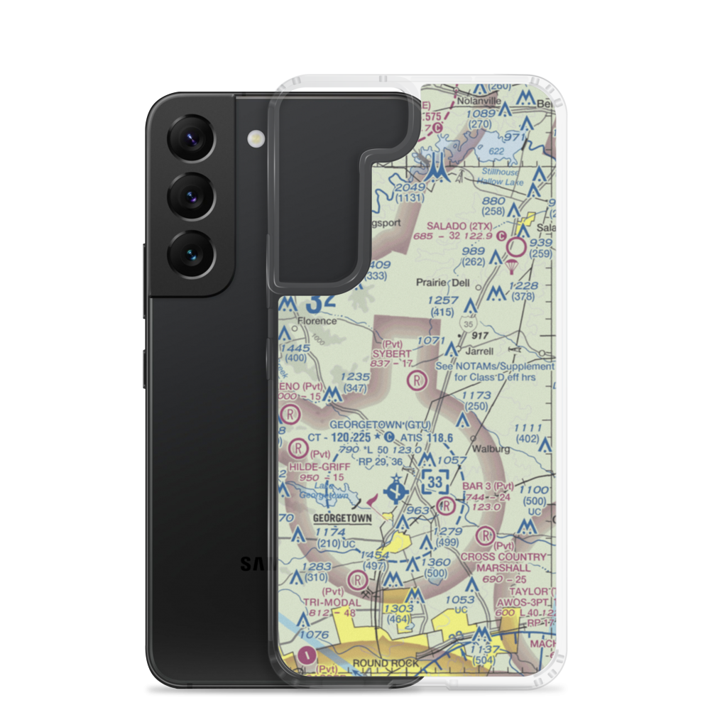 Sybert Farm Airport (40TE) VFR Sectional Samsung Case Samsung Galaxy S22 model shown